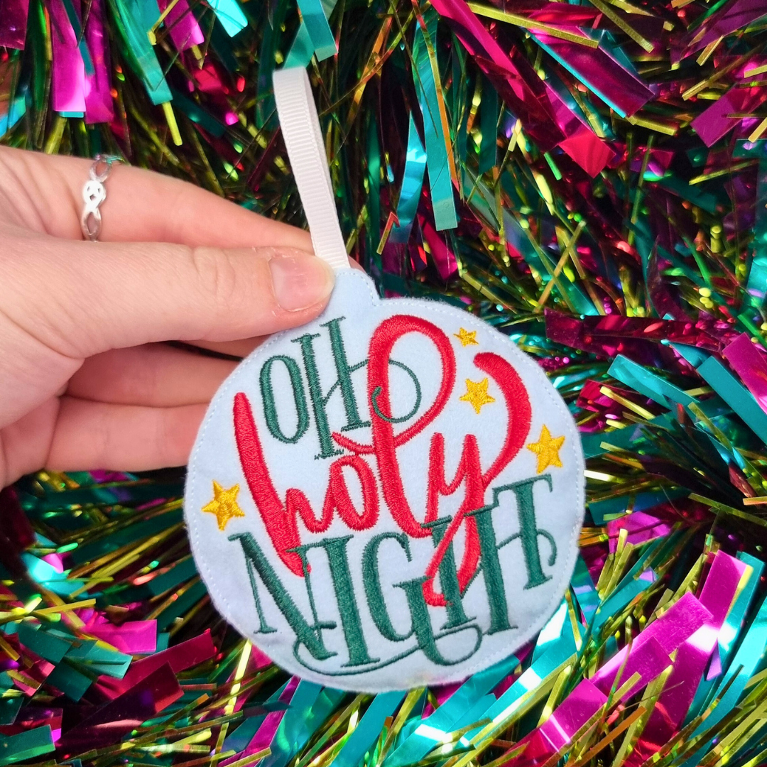 Oh Holy Night | Felt Bauble Christmas Decoration | Custom Felt Colour