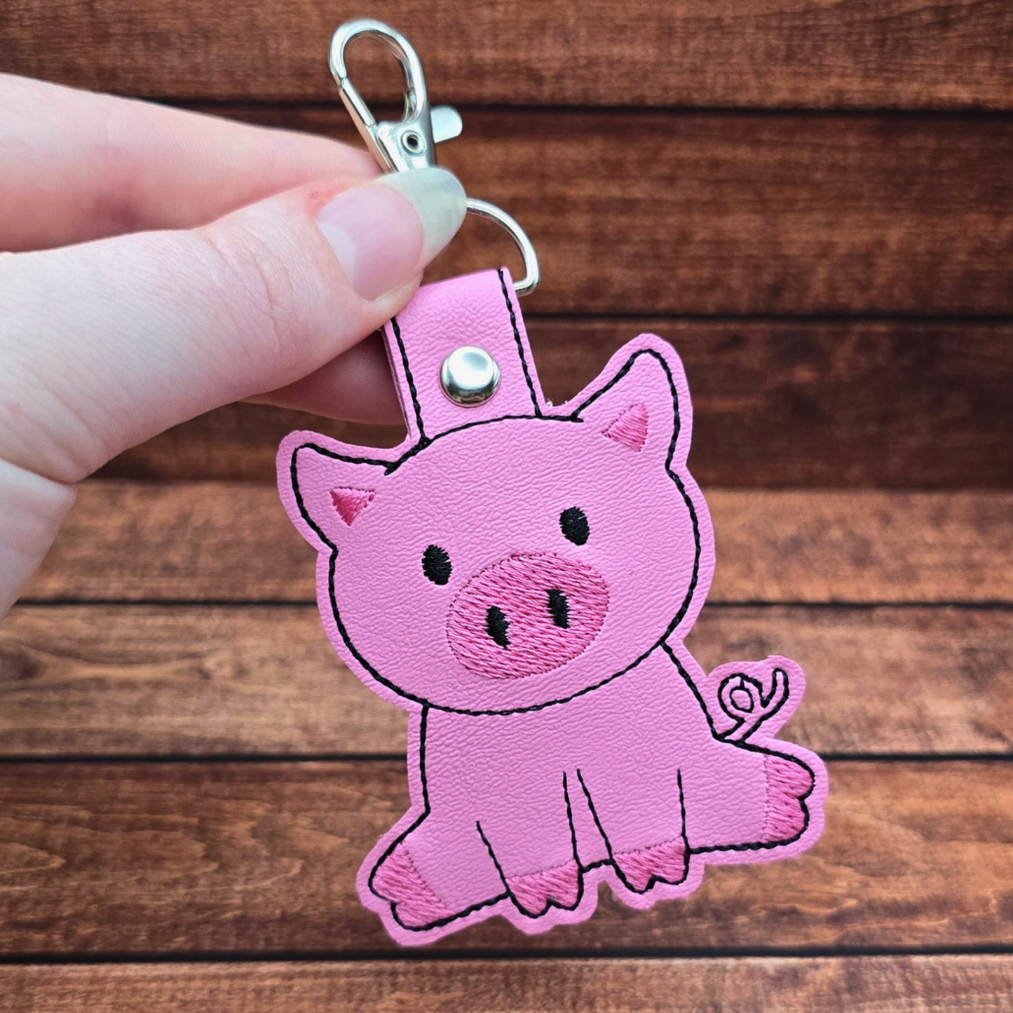 Pig | Embroidered Keychain