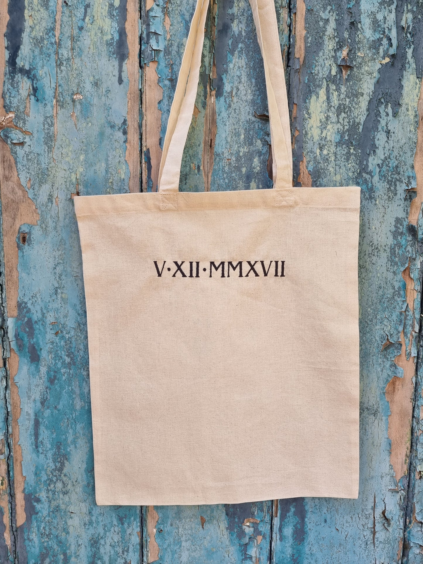 Custom Roman Numeral Date | Embroidered Tote Bag