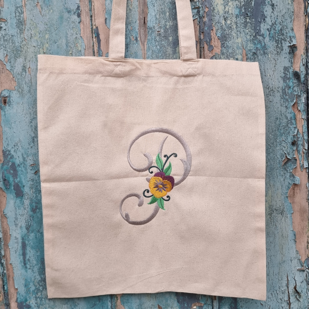 Embroidered tote best sale