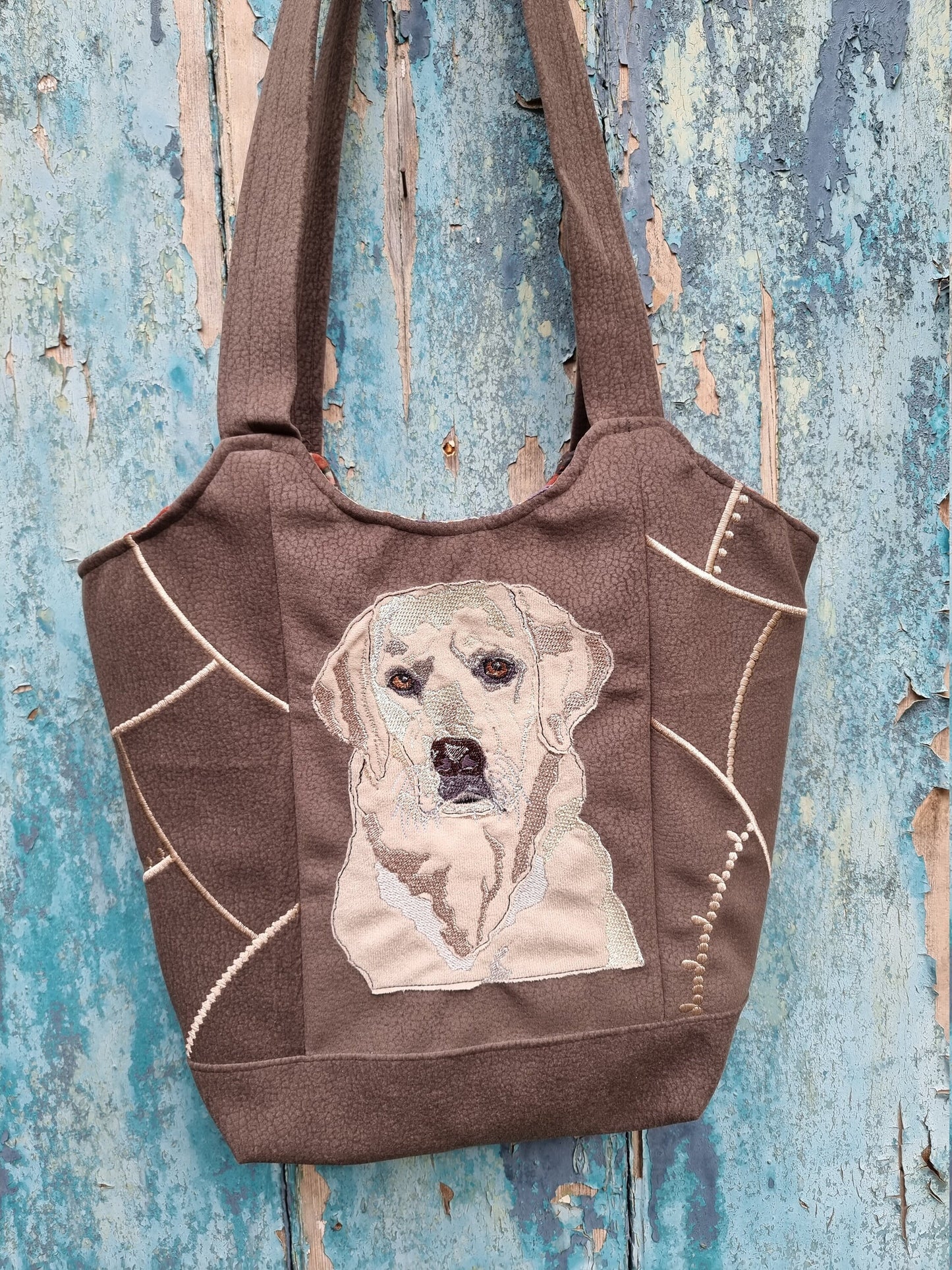 Labrador Mosaic Over The Shoulder Tote Handbag