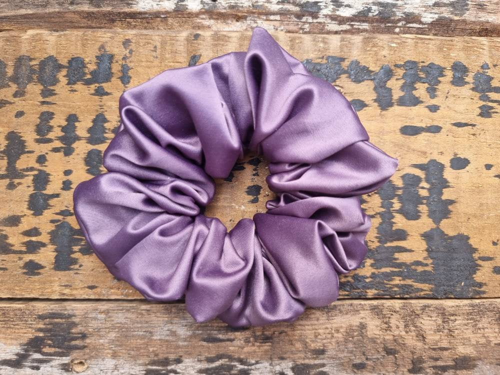 Mauve Purple Soft Satin Scrunchie | Hair Tie