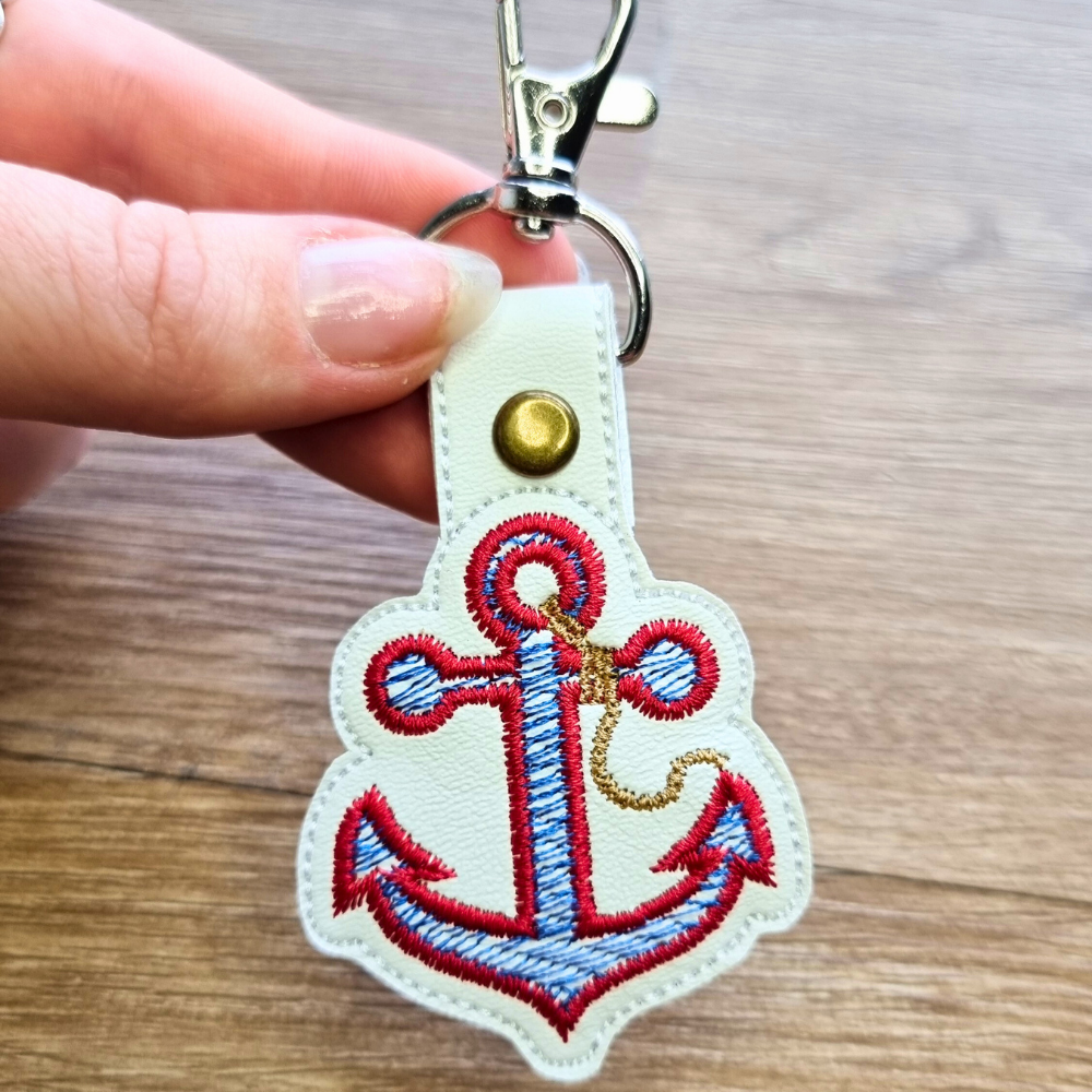 Anchor | Embroidered Keychain