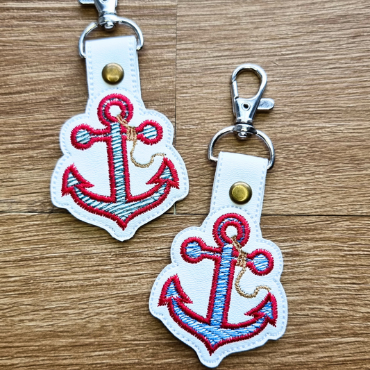 Anchor | Embroidered Keychain