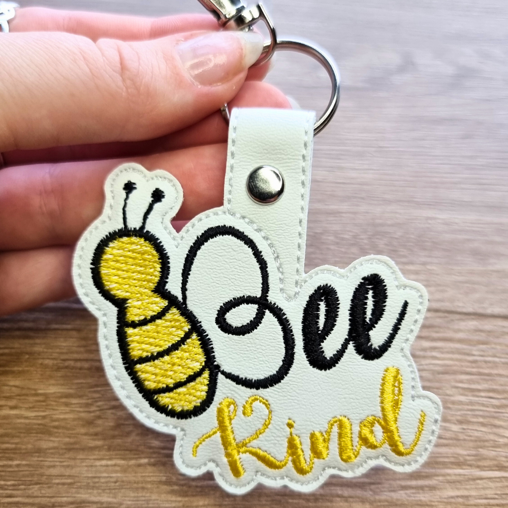 Bee Kind | Embroidered Keychain