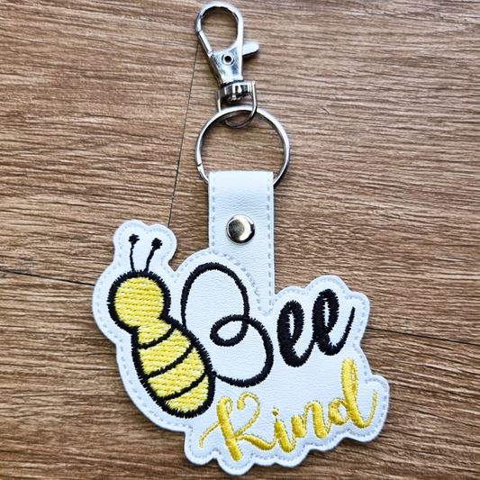 Bee Kind | Embroidered Keychain