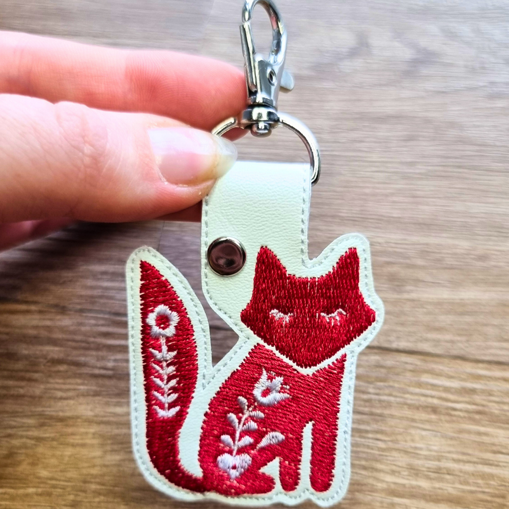 Scandi Fox | Embroidered Keychain