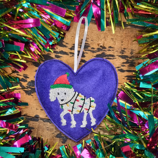 Christmas Poodle | Felt Heart Christmas Decoration | Custom Felt Colour