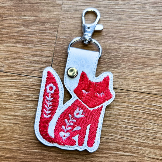 Scandi Fox | Embroidered Keychain