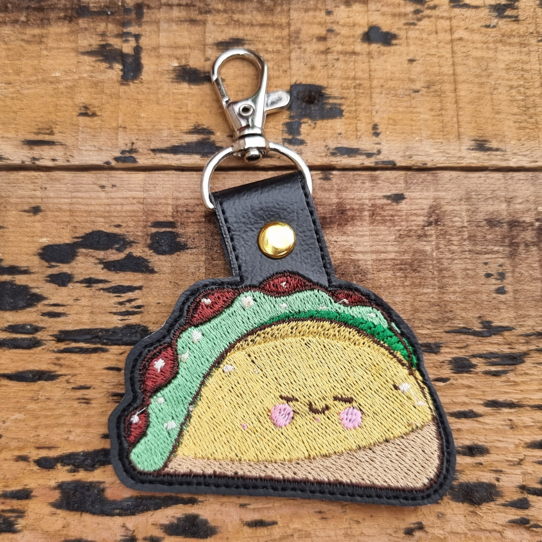 Kawaii Taco | Embroidered Keychain