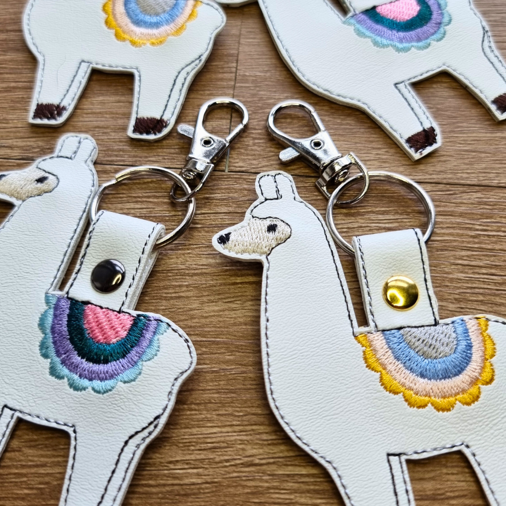 Cute Llama| Embroidered Keychain