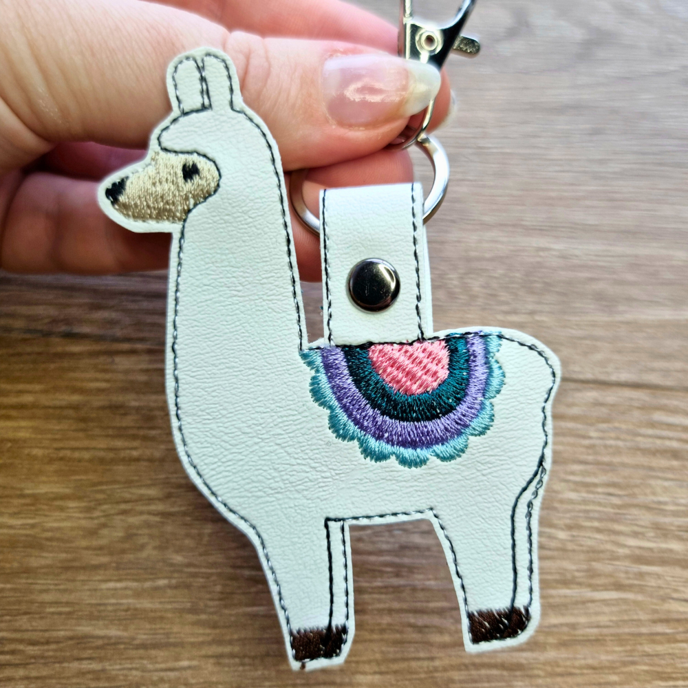 Cute Llama| Embroidered Keychain