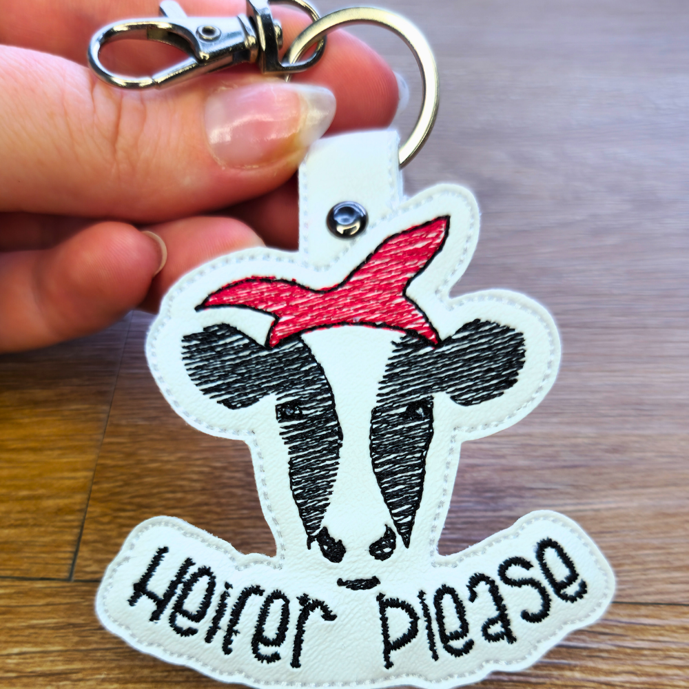 Heifer Please | Embroidered Keychain