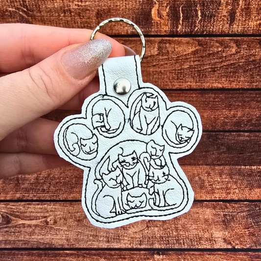 Cat Paw | Embroidered Keychain