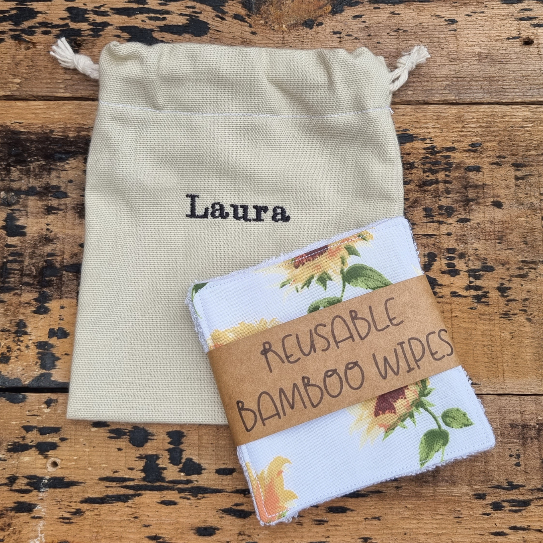 Sunflowers Reusable Bamboo Wipes