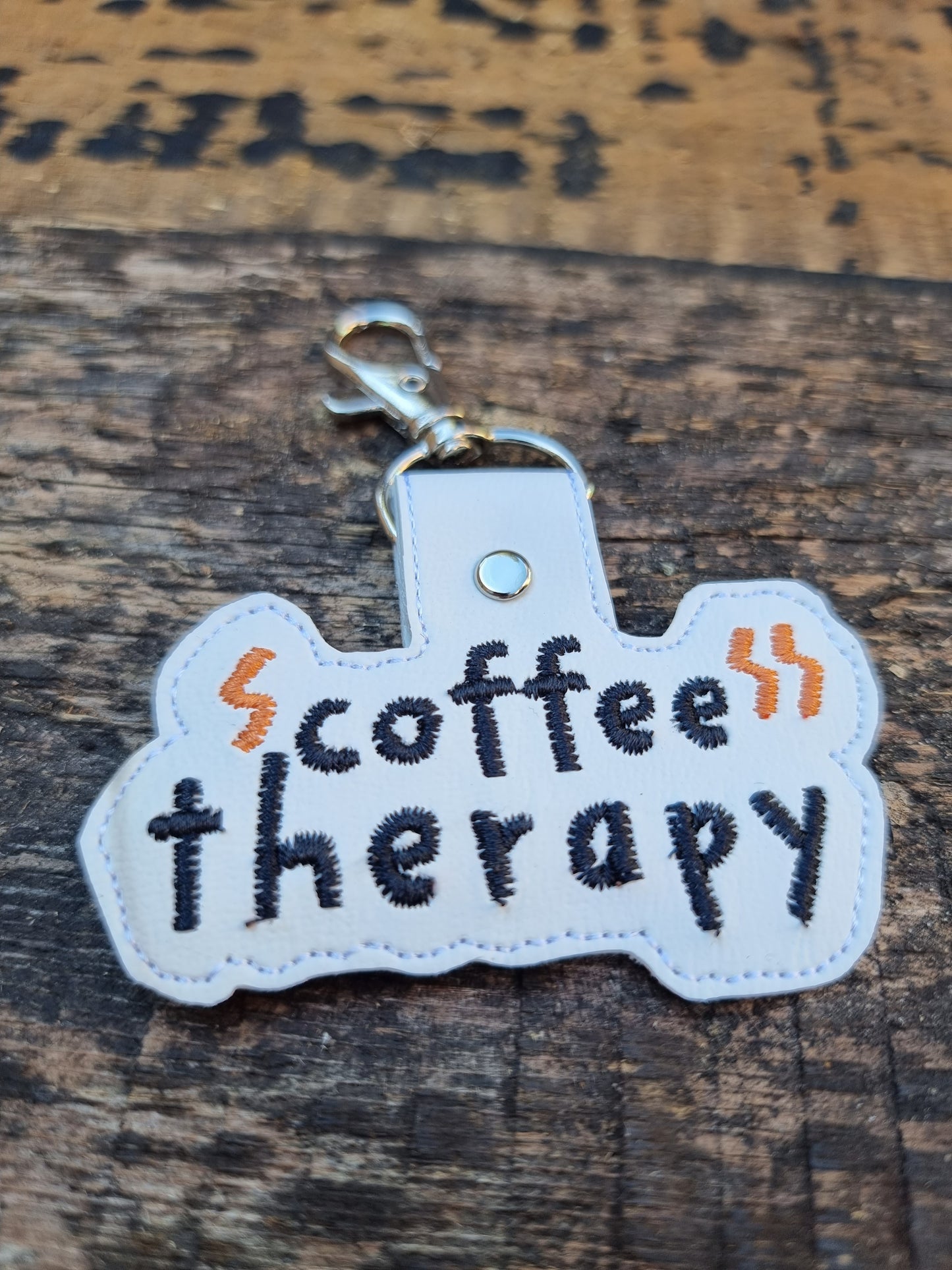 Coffee Therapy | Embroidered Keychain