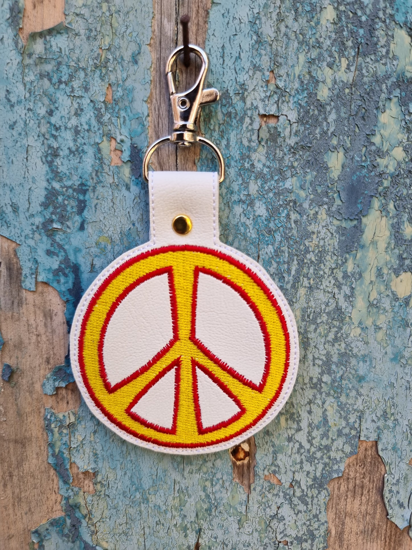 Peace Sign | Embroidered Keychain