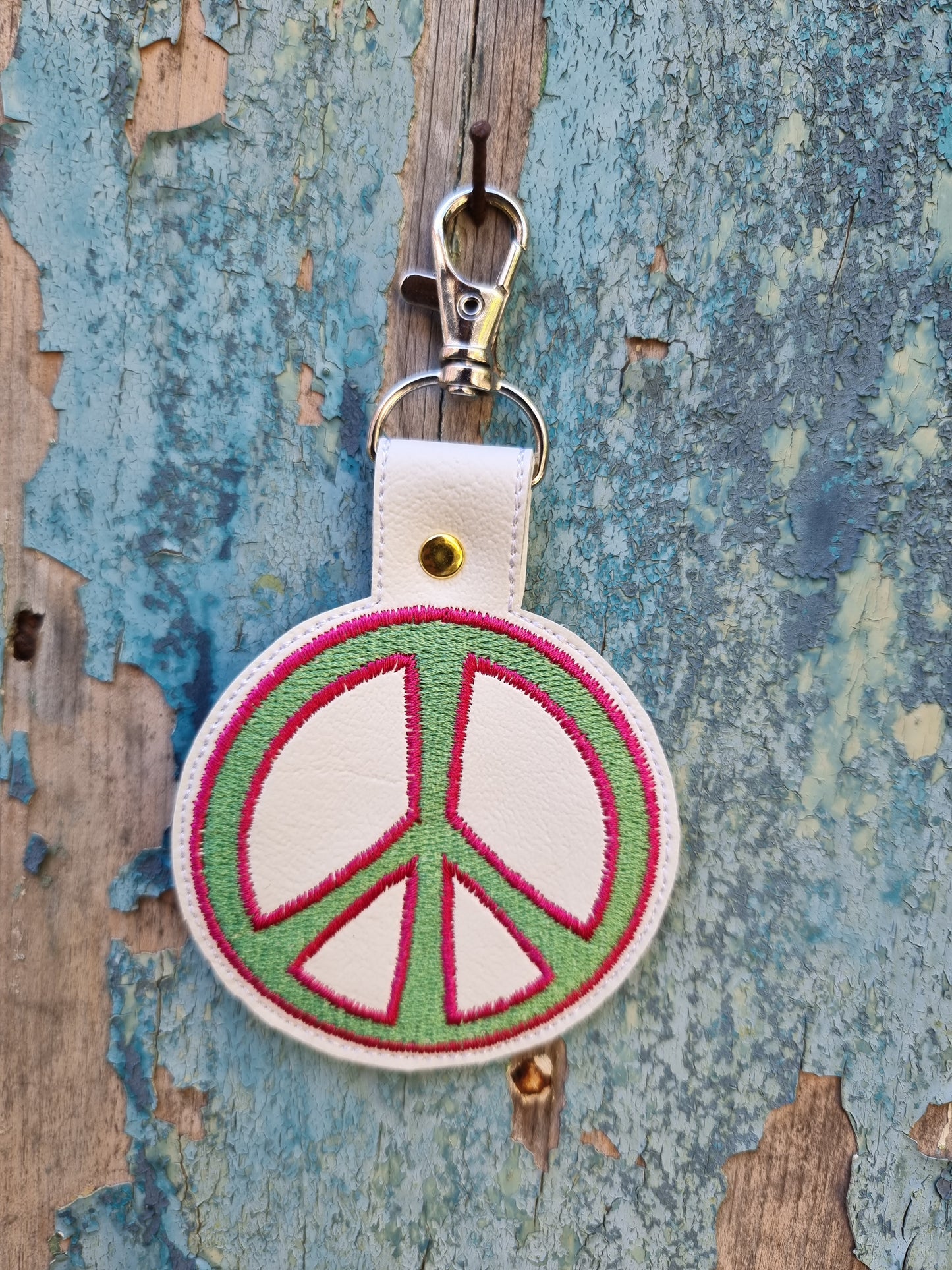 Peace Sign | Embroidered Keychain