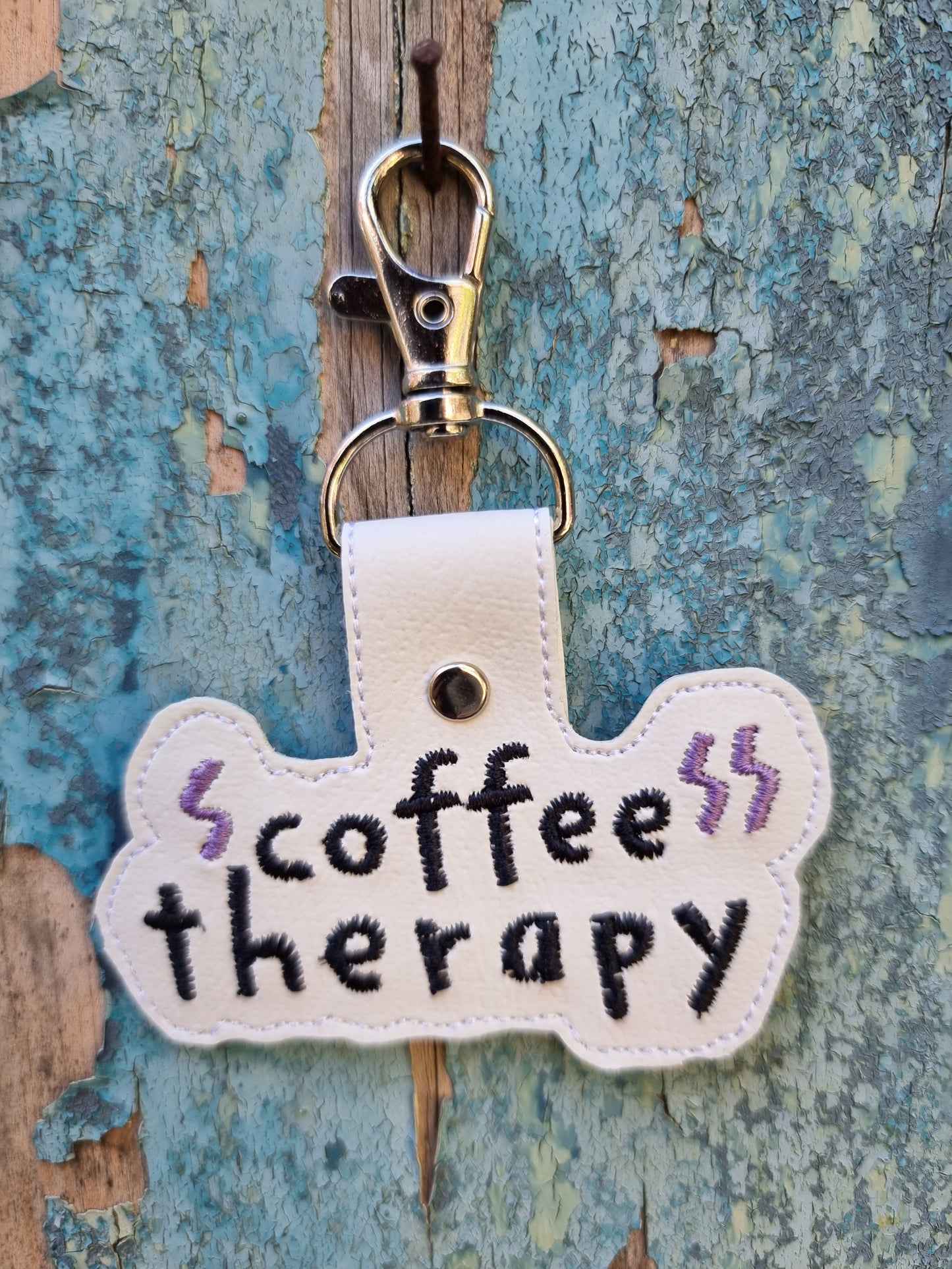 Coffee Therapy | Embroidered Keychain