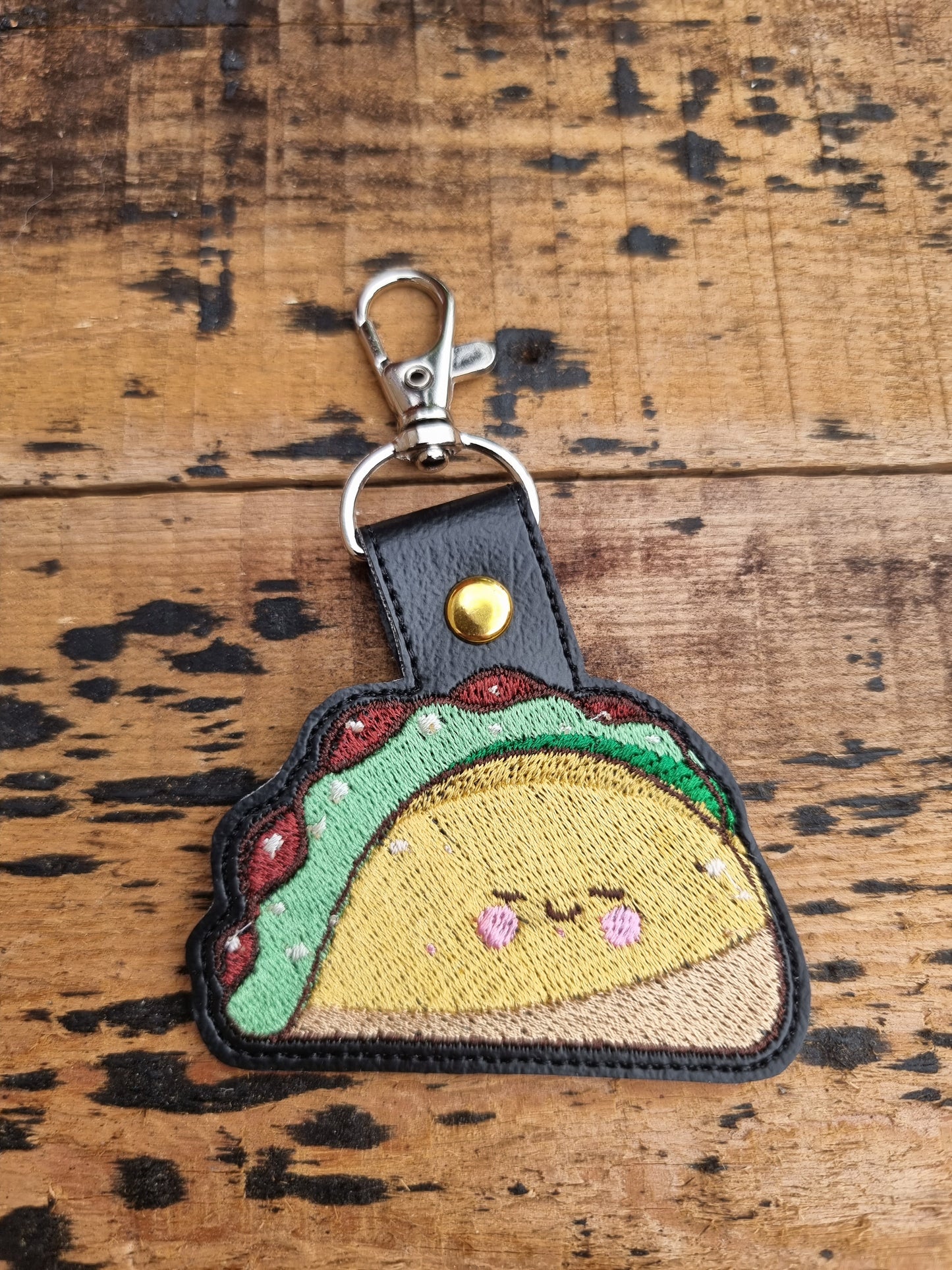 Kawaii Taco | Embroidered Keychain