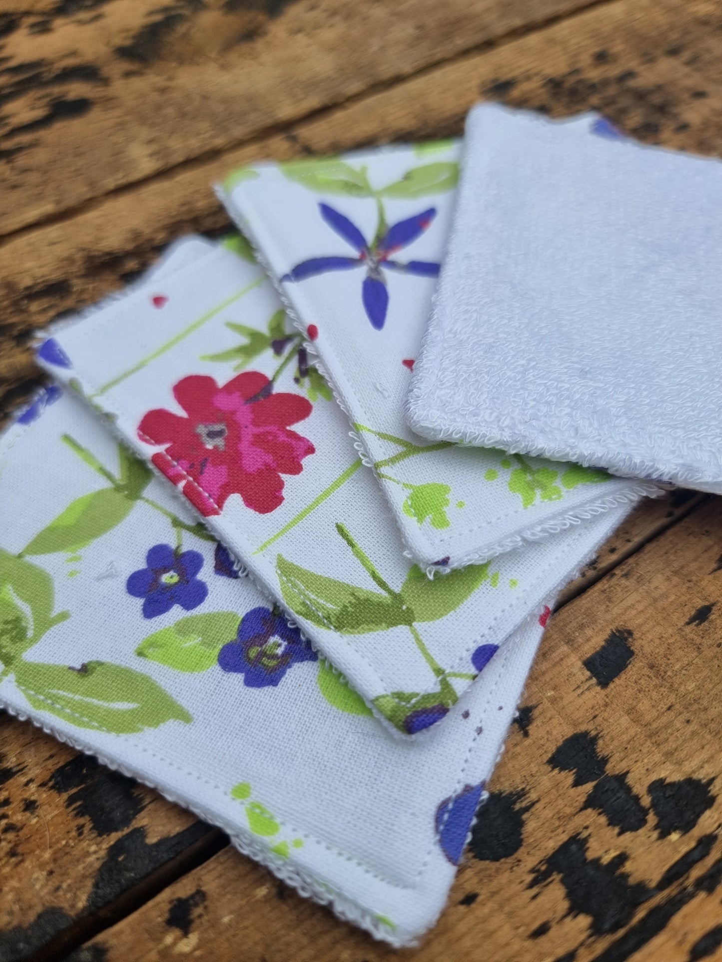 White and Blue Pansies Reusable Bamboo Wipes