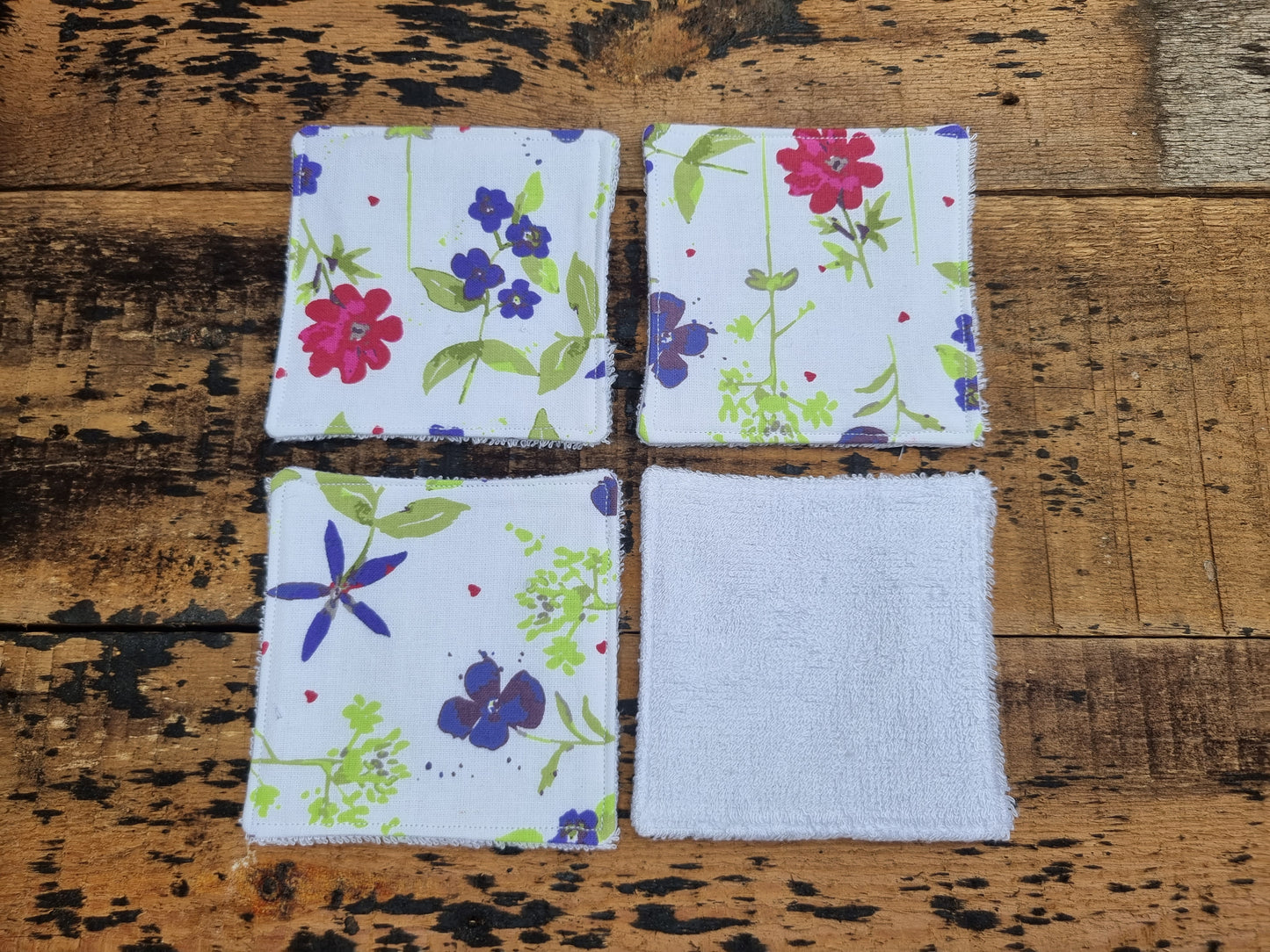 White and Blue Pansies Reusable Bamboo Wipes