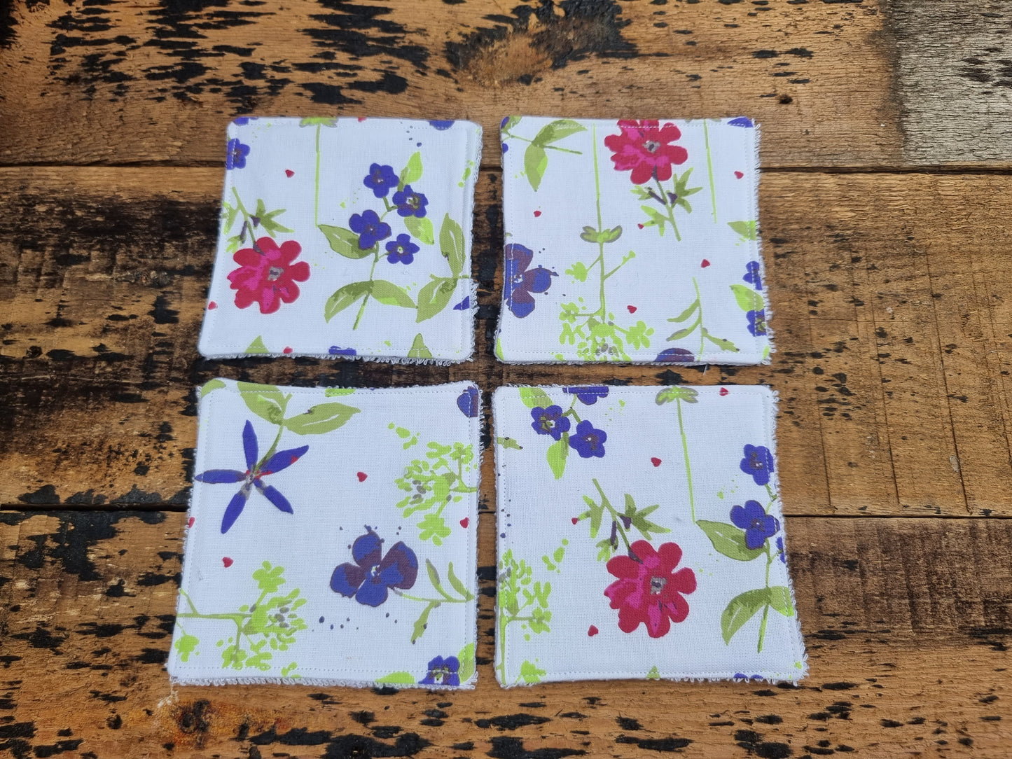 White and Blue Pansies Reusable Bamboo Wipes