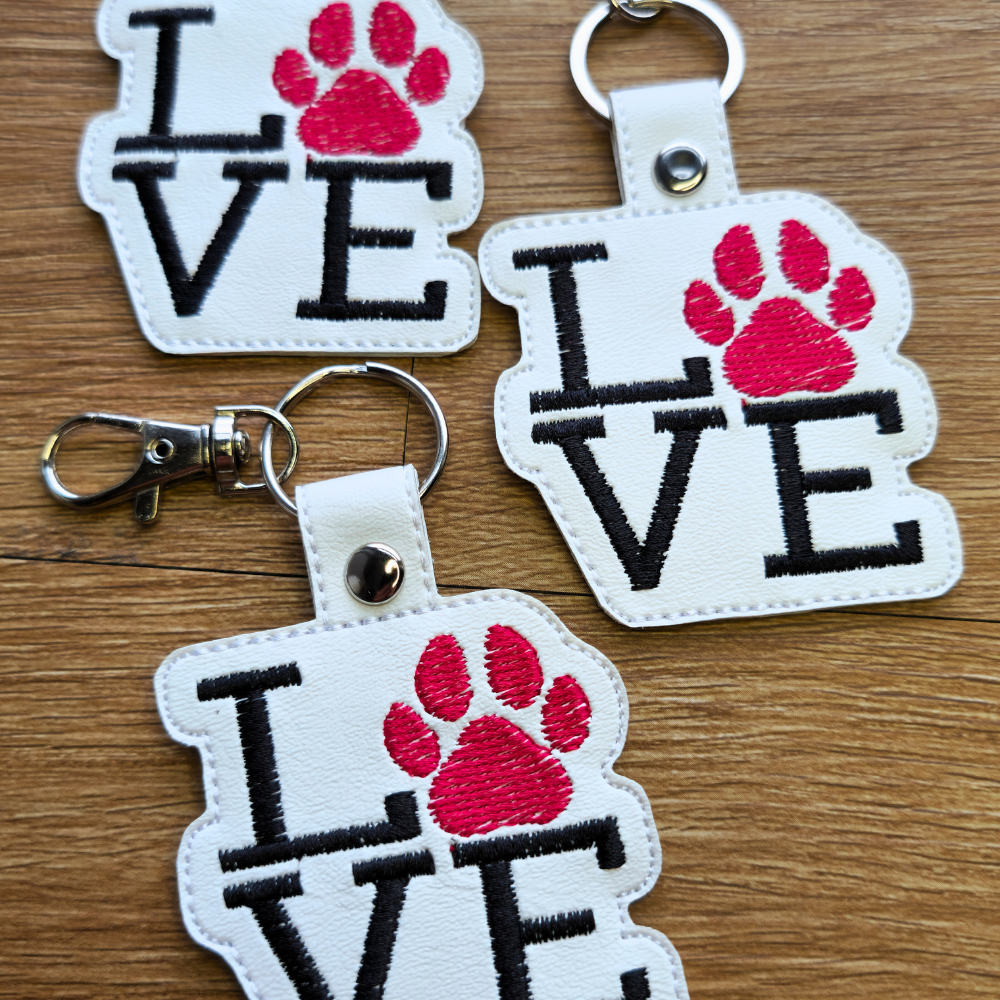 Love Paw | Embroidered Keychain