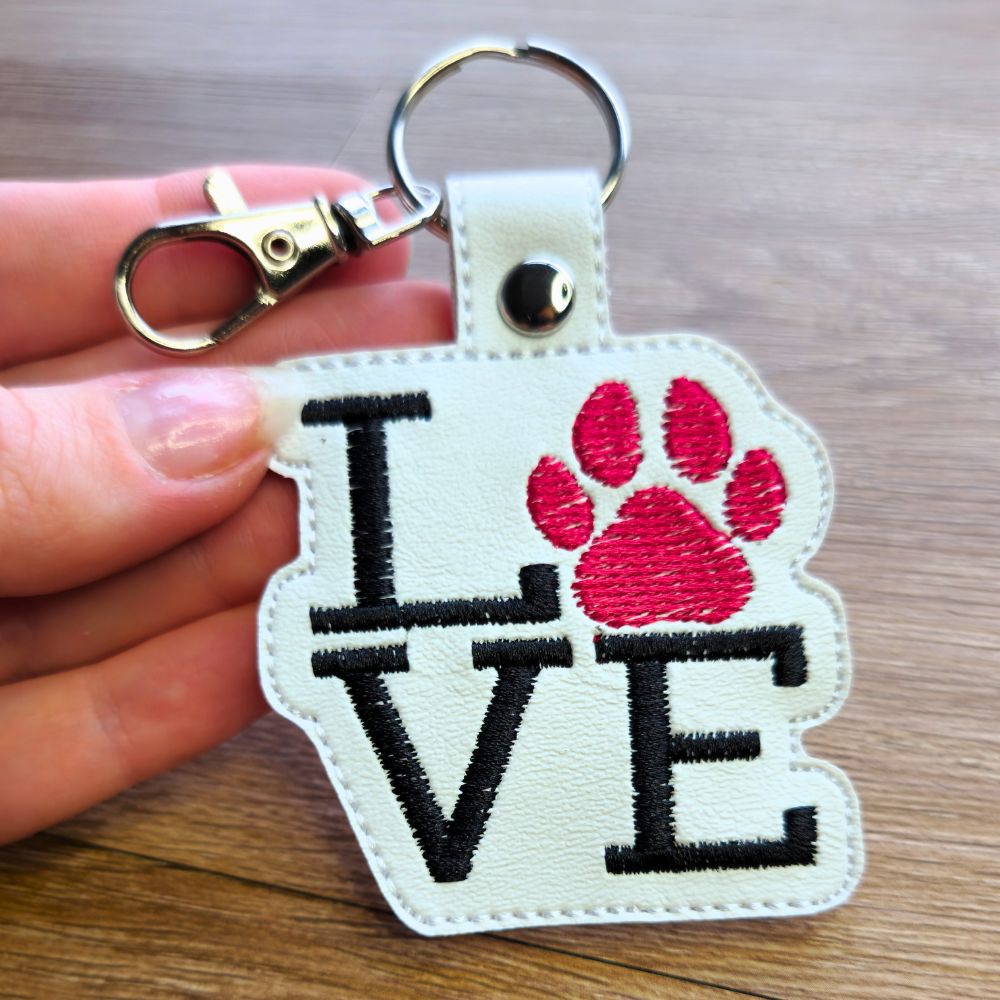 Love Paw | Embroidered Keychain