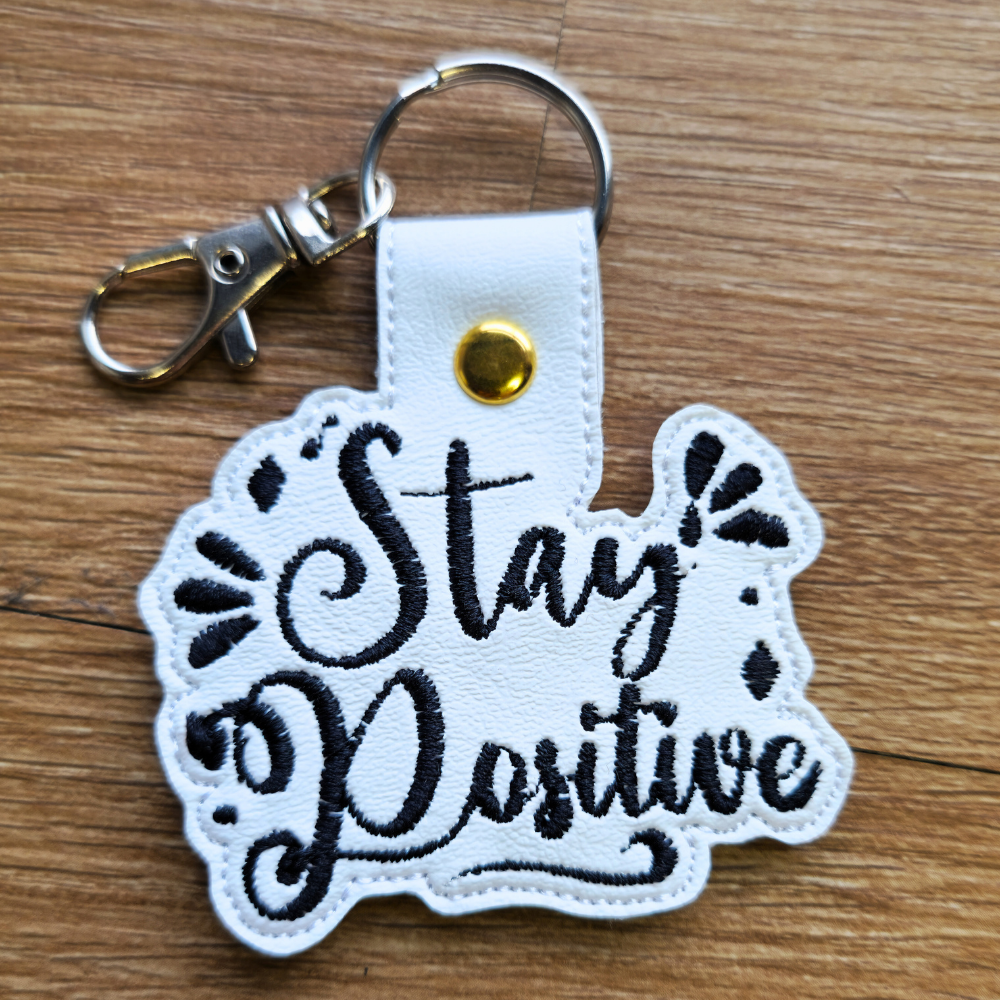 Stay Positive | Embroidered Keychain