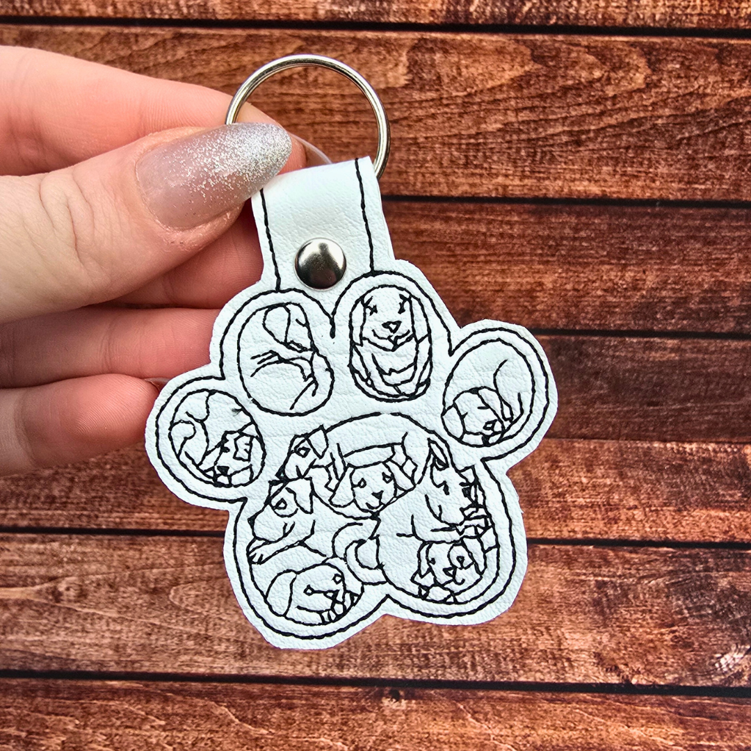 Dog Paw | Embroidered Keychain