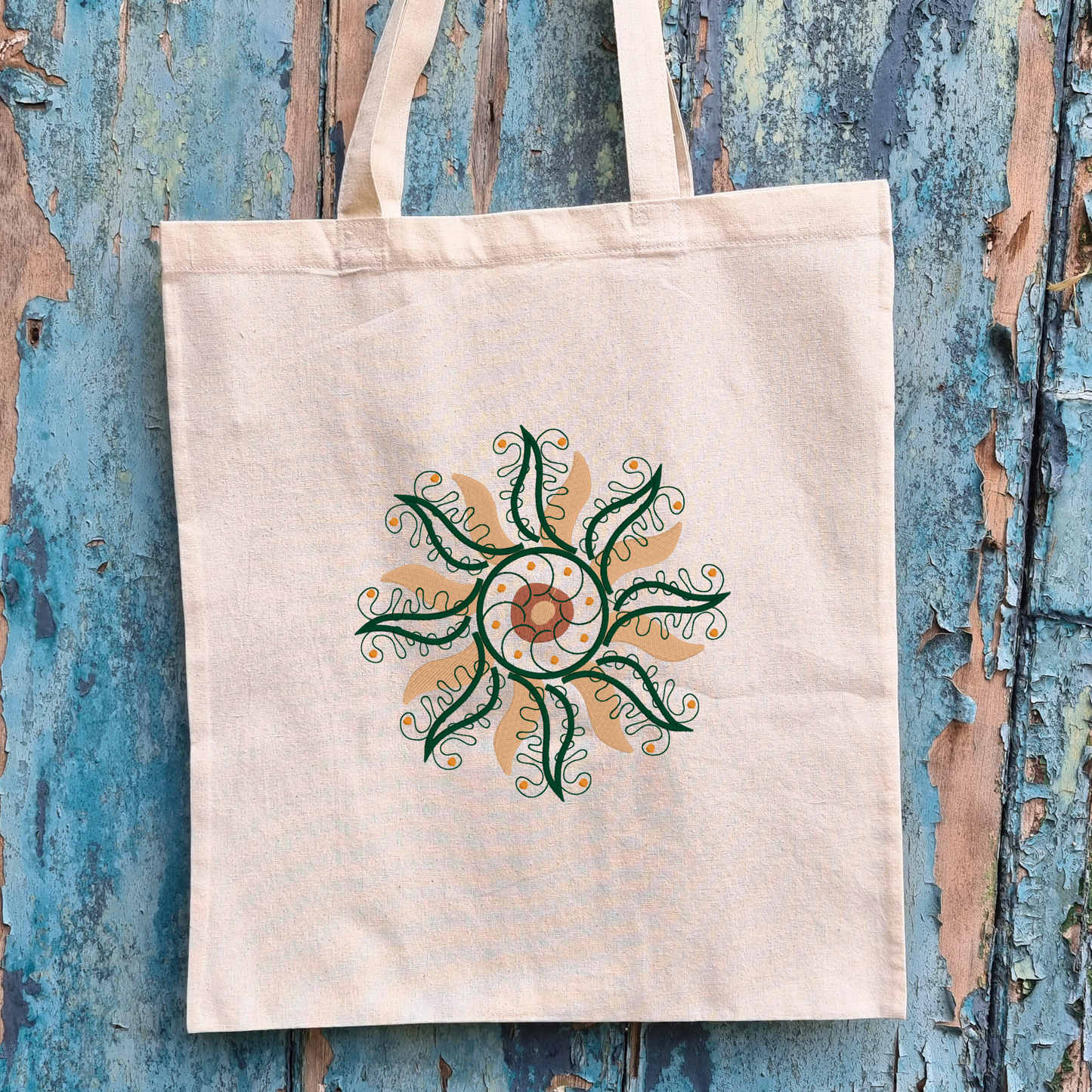 Boho Sun Embroidered Tote Bag