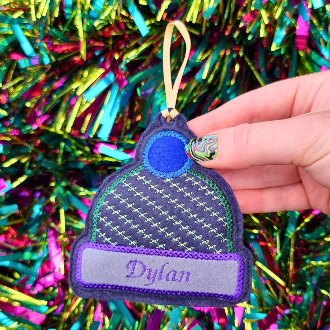 Beanie Hat | Personalised Felt Beanie Christmas Decoration