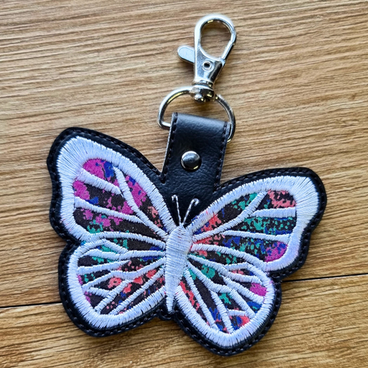 Splatter Applique Butterfly | Embroidered Keychain | Limited Edition