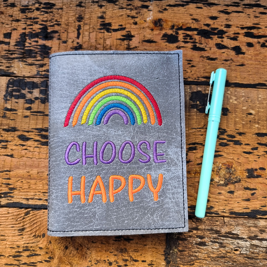 Choose Happy A6 Embroidered Notebooks