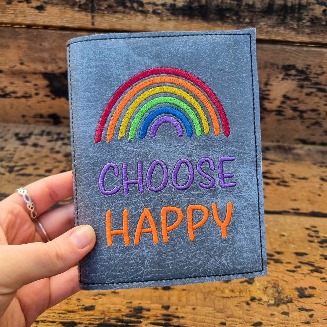 Choose Happy A6 Embroidered Notebooks