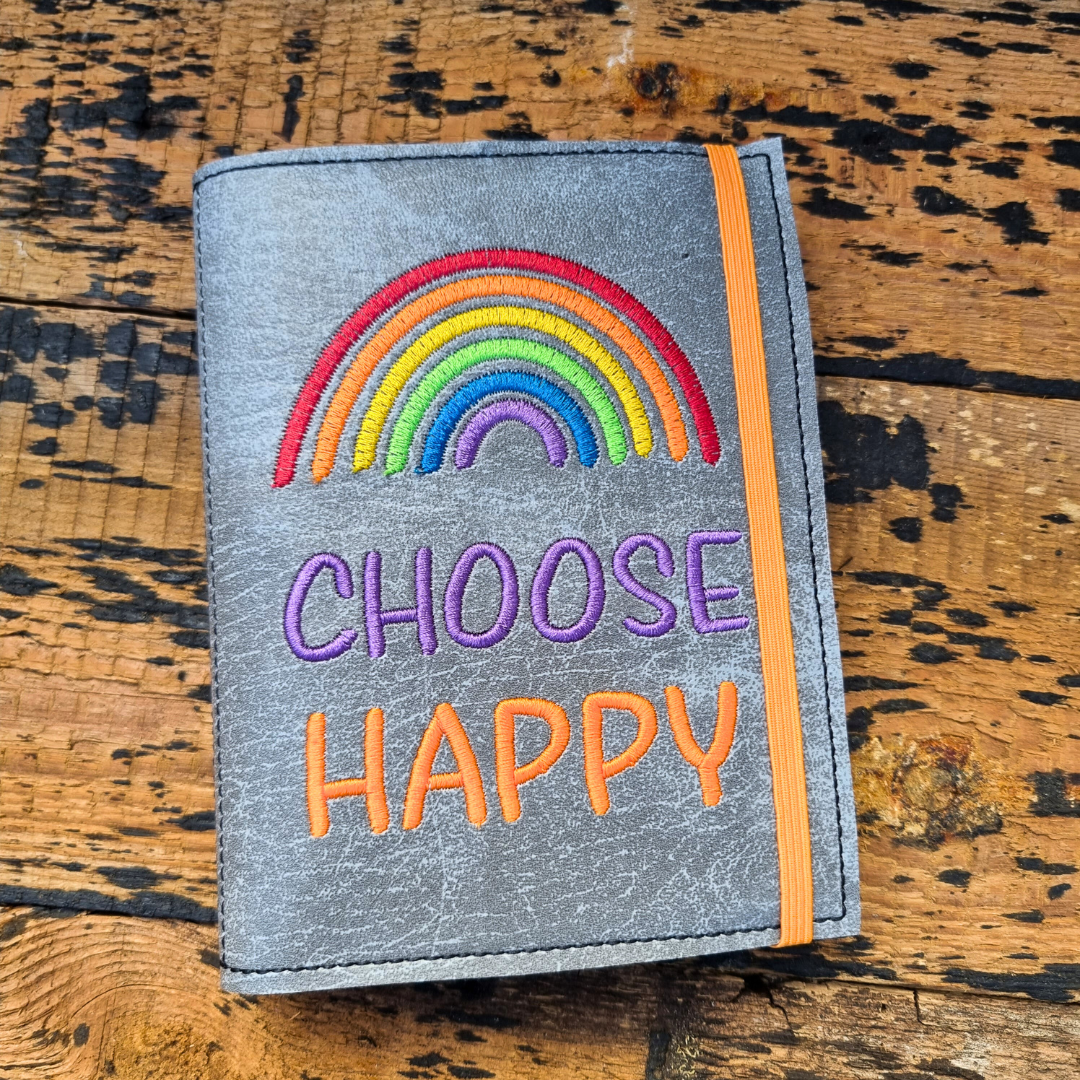 Choose Happy A6 Embroidered Notebooks