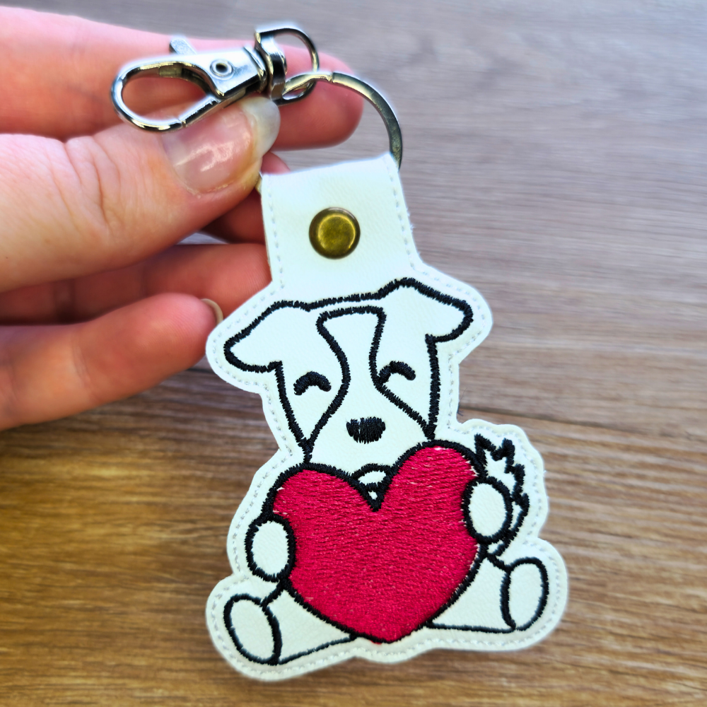 Puppy Love | Embroidered Keychain