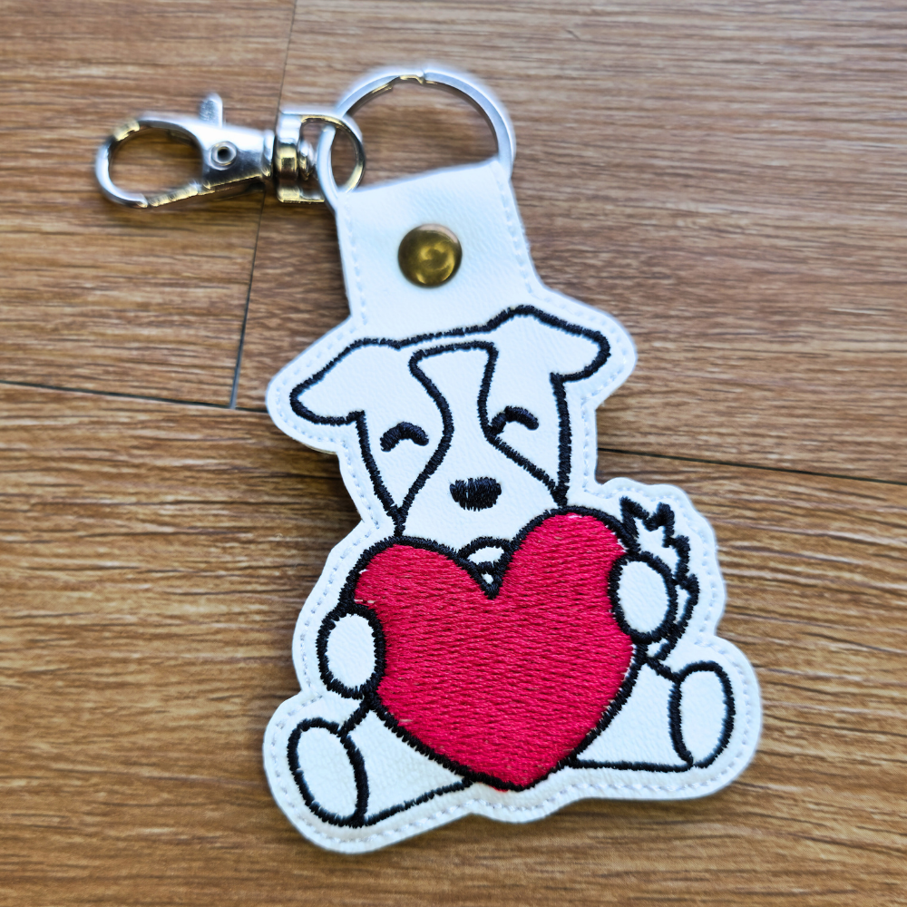 Puppy Love | Embroidered Keychain