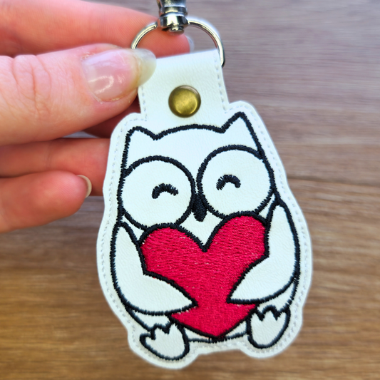 Owl Love | Embroidered Keychain