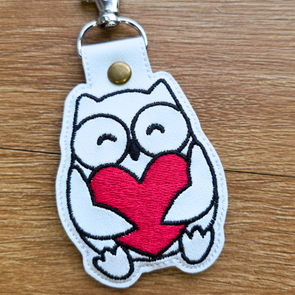 Owl Love | Embroidered Keychain