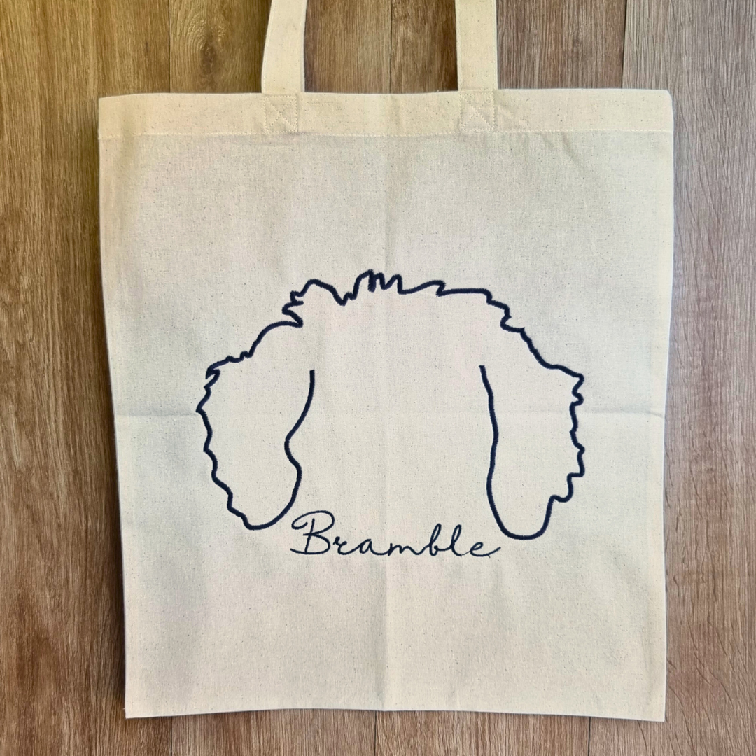 Personalised Dog Ears Embroidered Tote Bag