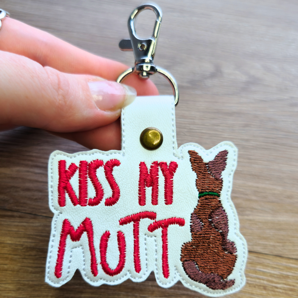 Kiss My Mutt | Embroidered Keychain