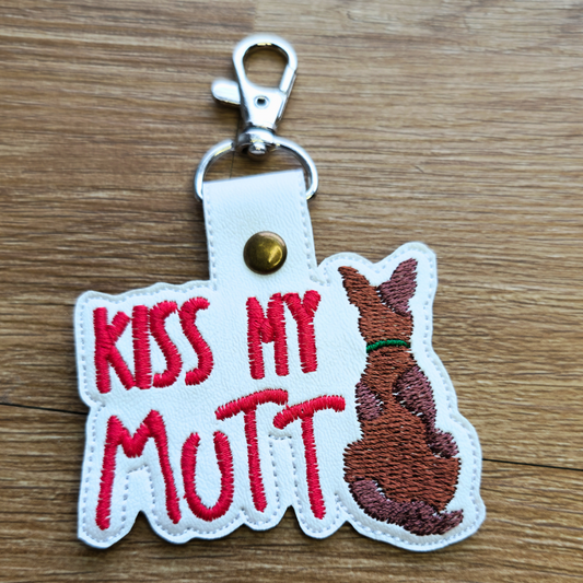 Kiss My Mutt | Embroidered Keychain