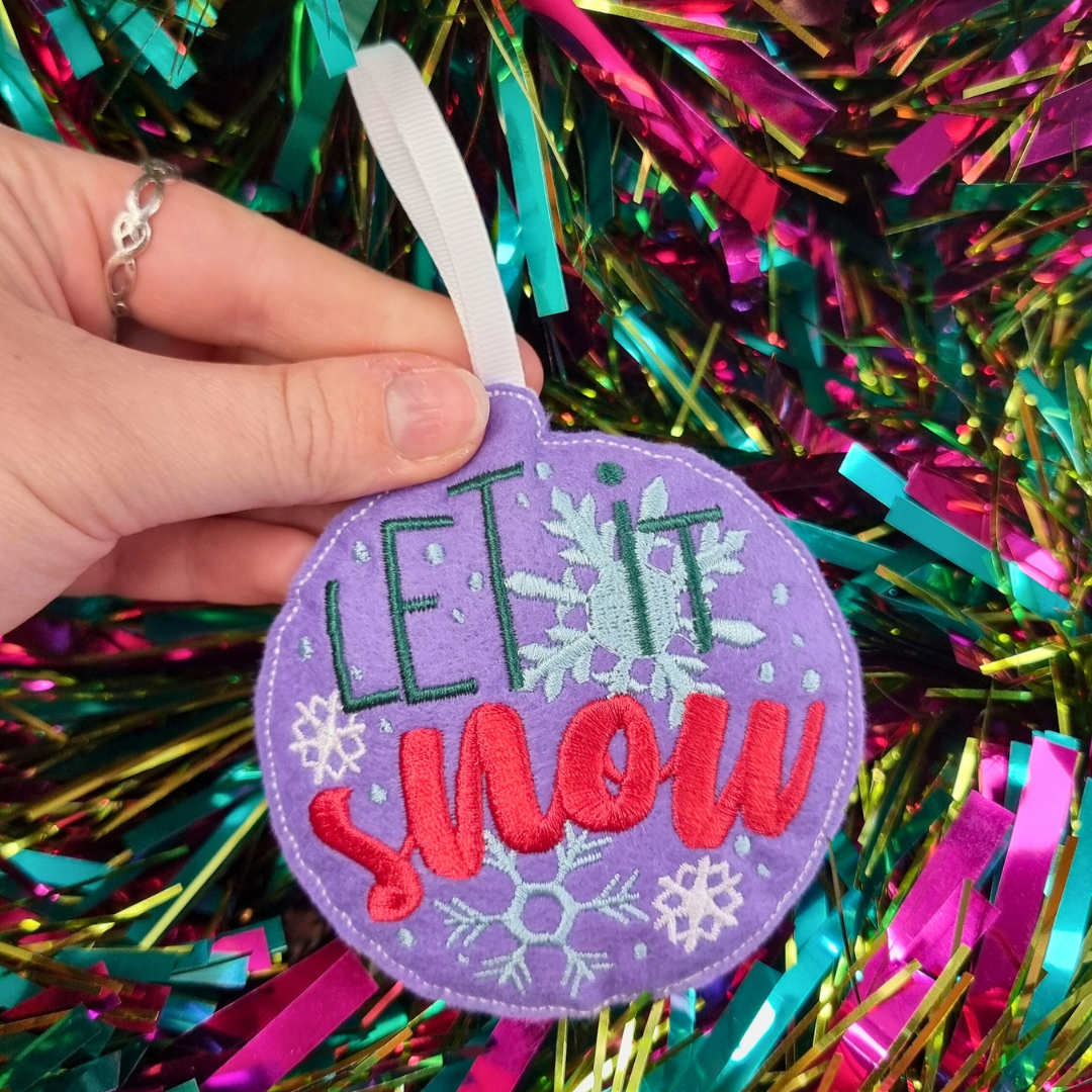 Let it Snow | Felt Bauble Christmas Decoration | Custom Felt Colour