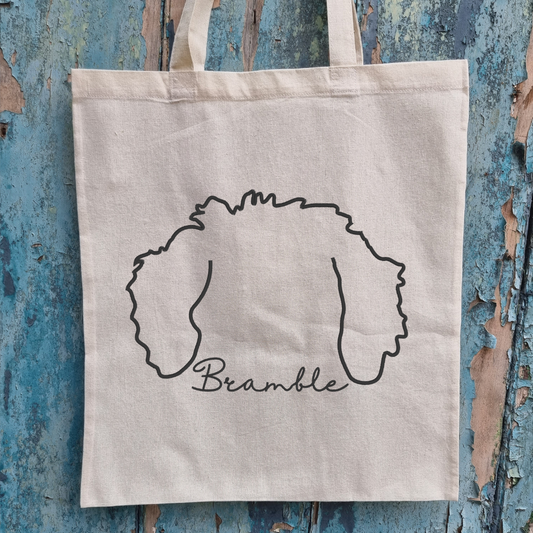 Personalised Dog Ears Embroidered Tote Bag