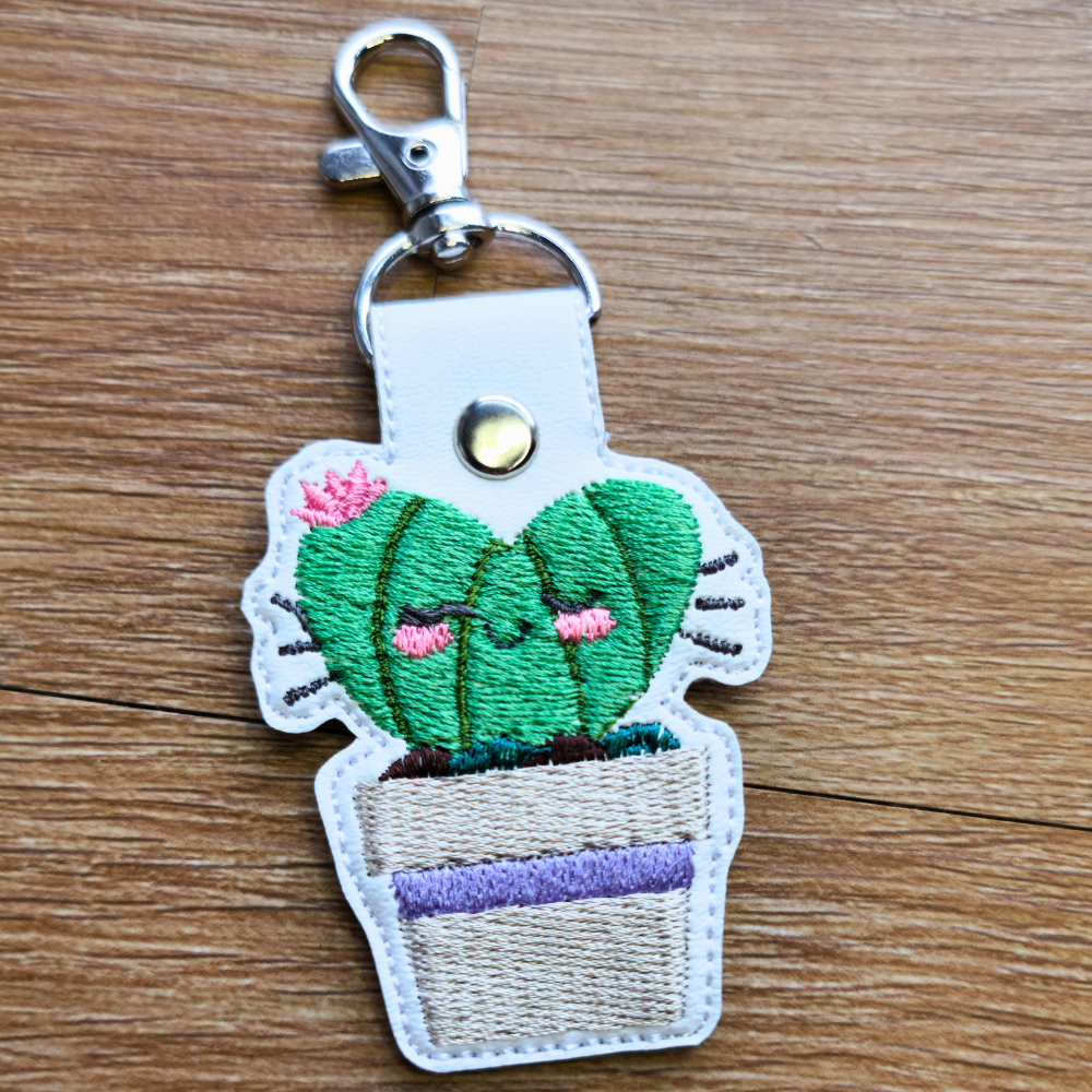 Cacti Heart | Embroidered Keychain