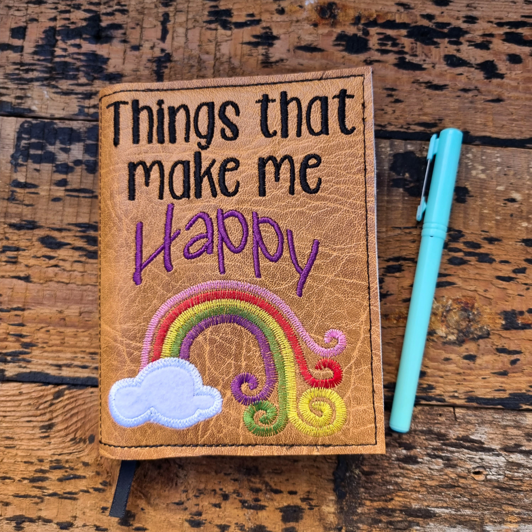 Things That Make Me Happy A6 Embroidered Notebooks