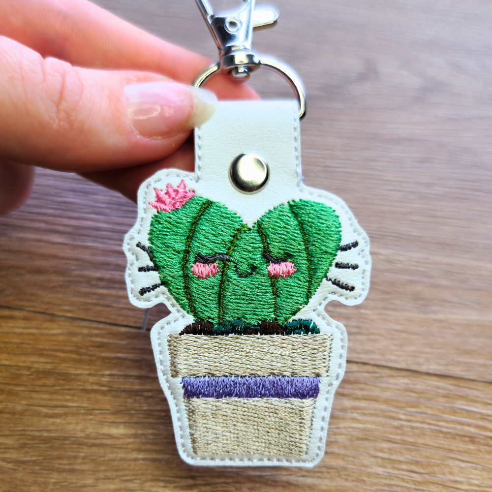 Cacti Heart | Embroidered Keychain