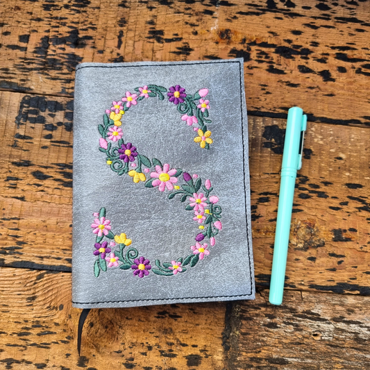 Personalised English Garden Monogram A6 Embroidered Notebooks